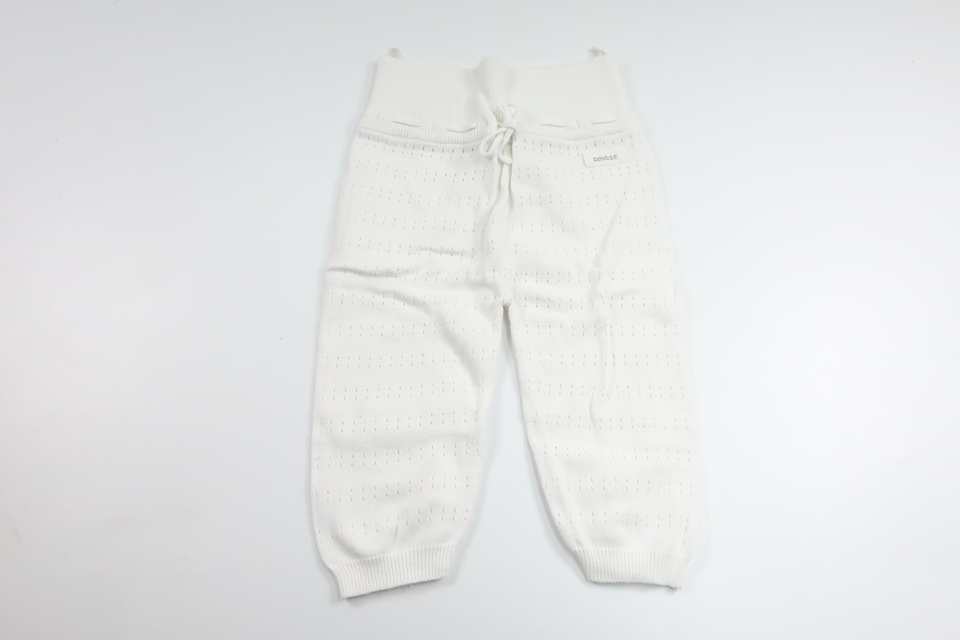 Stickade byxor från Newbie - Storlek 74 - Vit