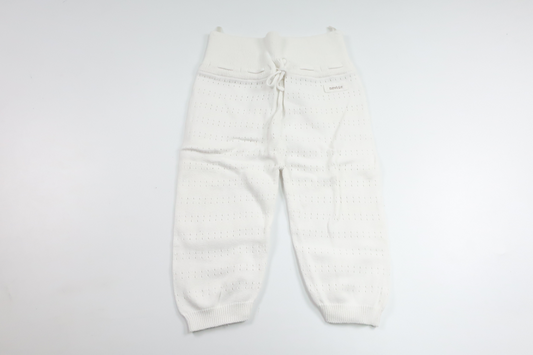 Stickade byxor från Newbie - Storlek 74 - Vit