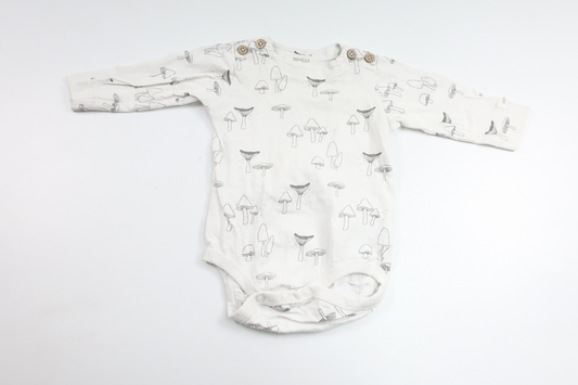 Body med svampar från Newbie - Storlek 56 - Vit