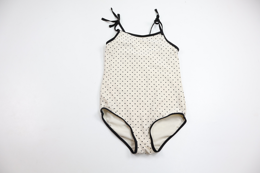 Prickig baddräkt från H&M - Storlek 122/128 - Benvit