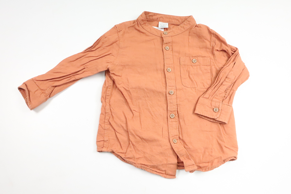 Skjorta i linnemix från Lindex - Storlek 92 - Orange