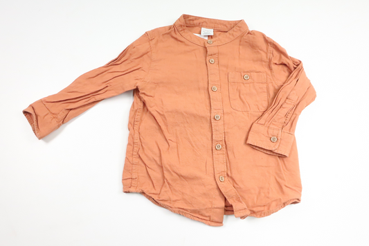 Skjorta i linnemix från Lindex - Storlek 92 - Orange
