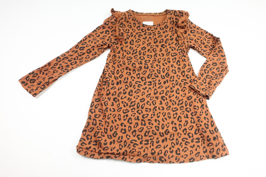Leopardmönstrad klänning från Lindex - Storlek 128 - Brun