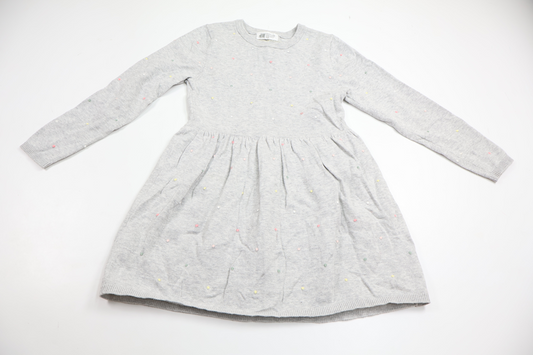Stickad klänning från H&M - Storlek 110/116 - Grå