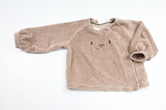 Fleecetröja med nalle från My Wear Baby - Storlek 74 - Beige