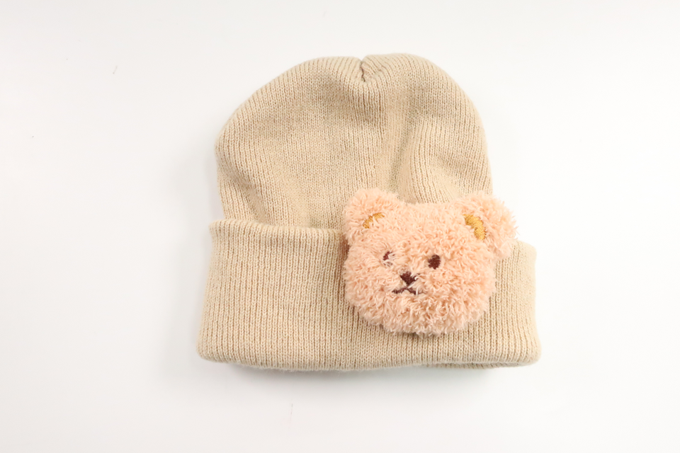 Mössa med nalle från Okänt - Storlek 62/68 - Beige