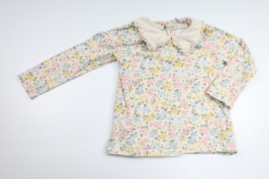 Blommig tröja från Lindex - Storlek 122 - Benvit