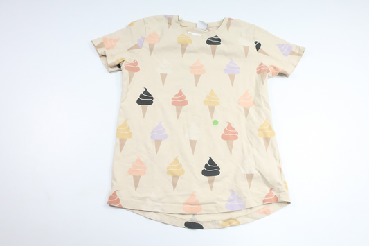 T-shirt med glassar från Lindex - Storlek 122/128 - Benvit