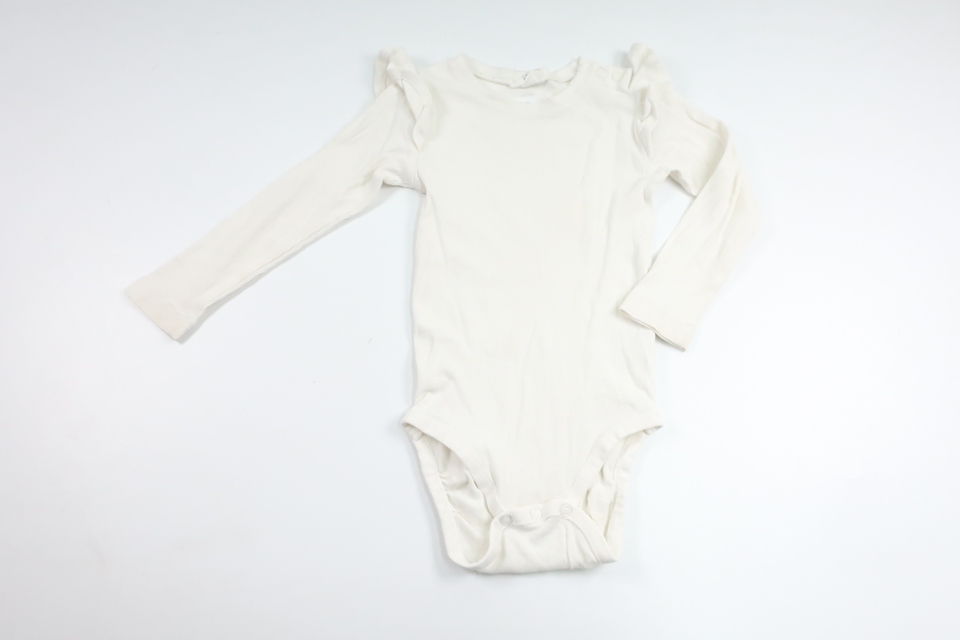 Ribbad body från Kappahl - Storlek 80 - Vit