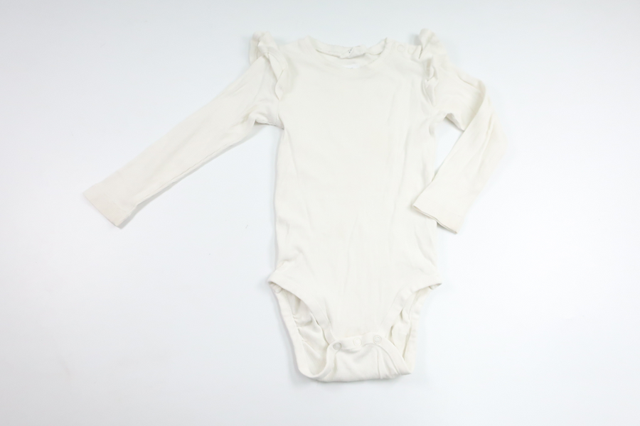 Ribbad body från Kappahl - Storlek 80 - Vit