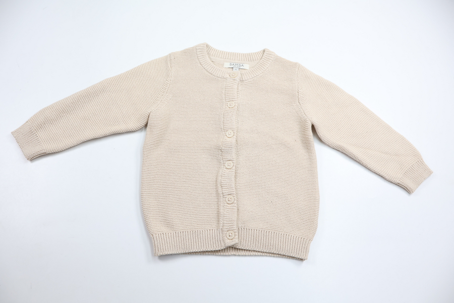 Stickad kofta från Samsa Young - Storlek 92 - Beige
