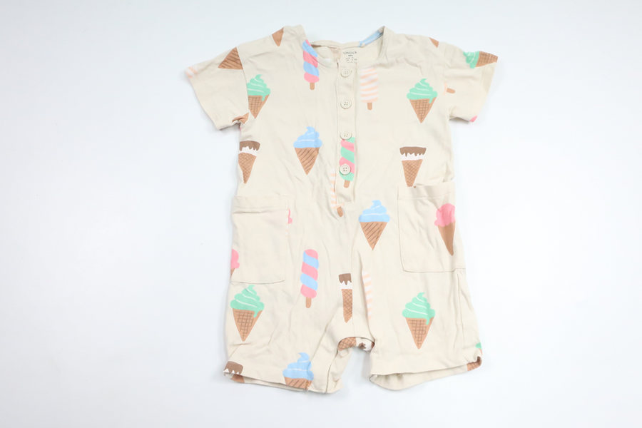 Jumpsuit med glassar från Lindex - Storlek 74 - Benvit