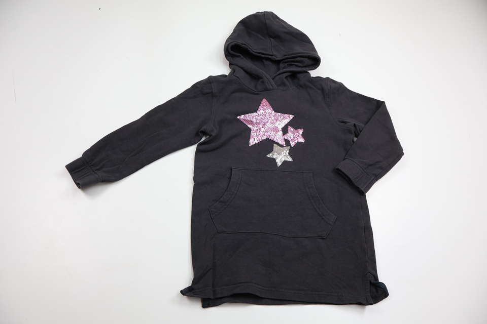 Sweatshirt klänning med luva från Uniq Studio - Storlek 98/104 - Grå