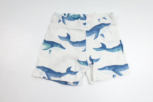 Pyjamas shorts med valar från H&M - Storlek 92 - Vit