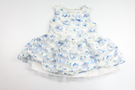 Blommig festklänning från Name It - Storlek 86 - Vit