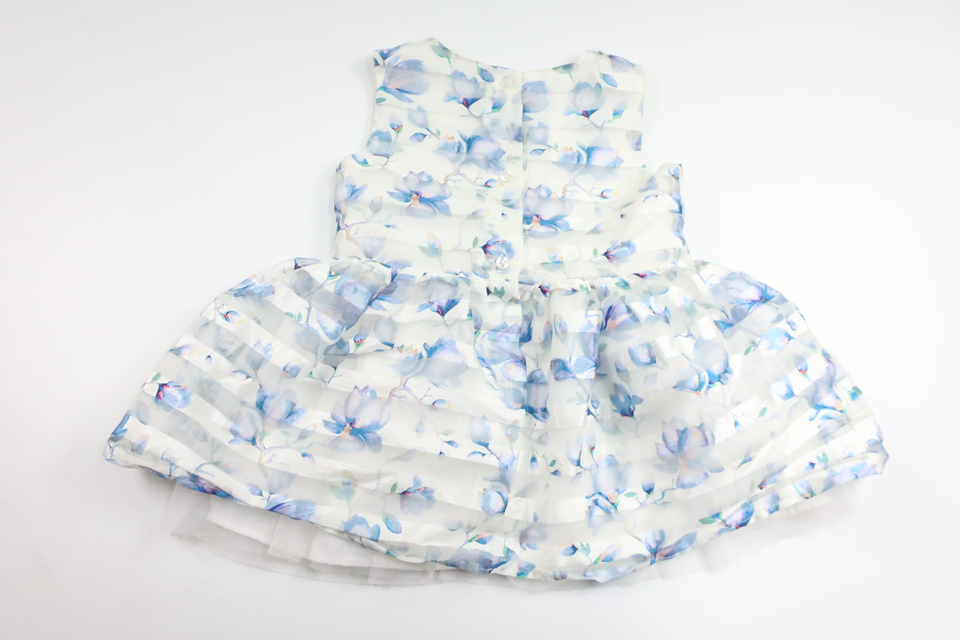 Blommig festklänning från Name It - Storlek 86 - Vit