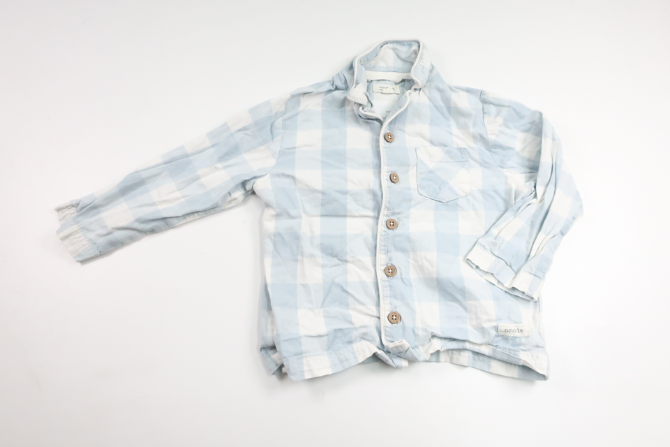 Rutig pyjamas skjorta från Newbie Limited Edition - Storlek 92 - Blå