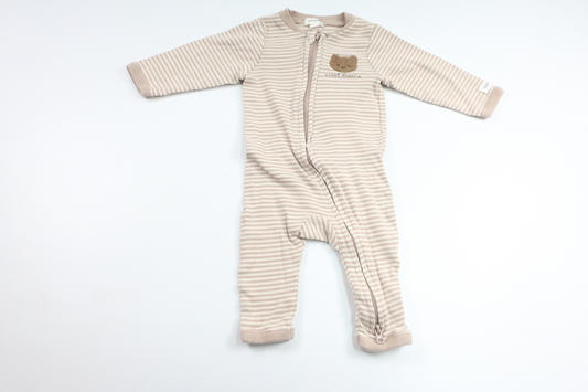 Randig pyjamas från Newbie - Storlek 62 - Beige