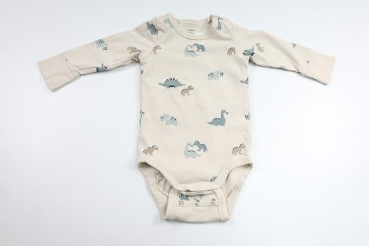 Body med dinosaurier från Lindex - Storlek 62 - Beige