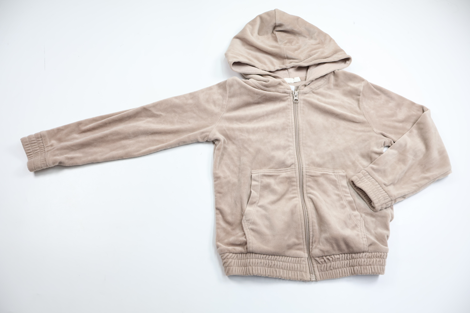 Munkjacka i fleece från Girls Wear - Storlek 122/128 - Beige