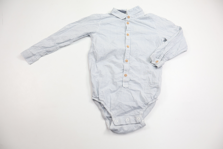 Randig skjortbody från H&M - Storlek 104 - Blå
