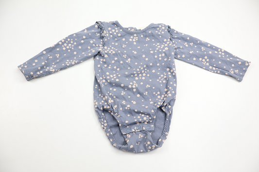 Blommig body från H&M - Storlek 74 - Blå