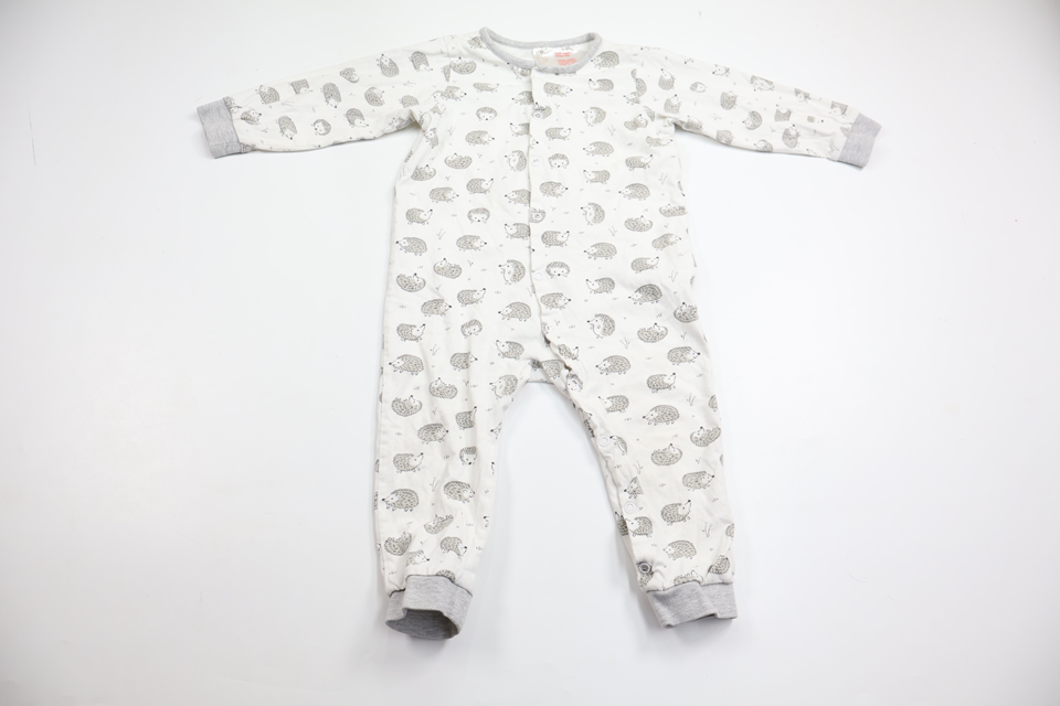 Pyjamas med igelkottar från H&M - Storlek 86 - Vit
