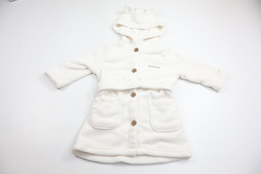 Badrock/Morgonrock i fleece från Newbie - Storlek 74/80 - Vit