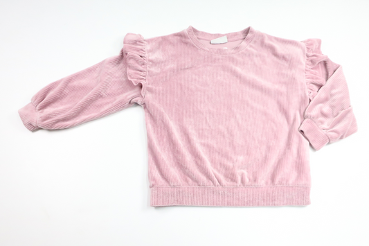 Ribbad tröja i velour från Kappahl - Storlek 98/104 - Lila