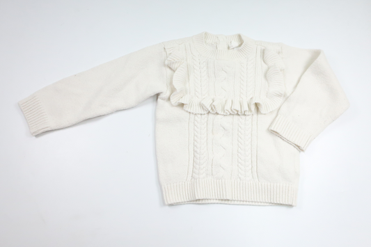 Stickad tröja från H&M - Storlek 98 - Vit