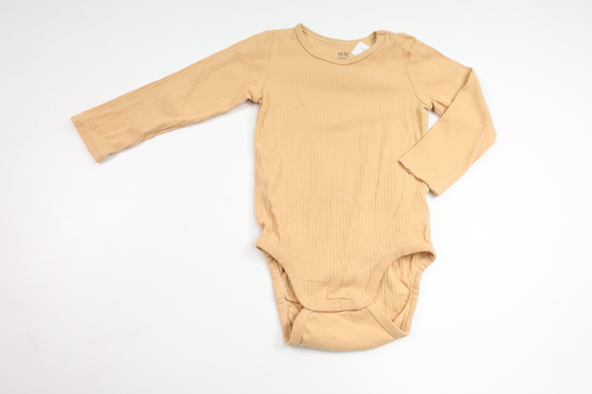 Ribbad body från H&M - Storlek 80 - Gul