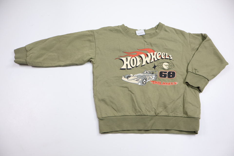 Sweatshirt med Hot Wheels från Lindex - Storlek 98 - Grön
