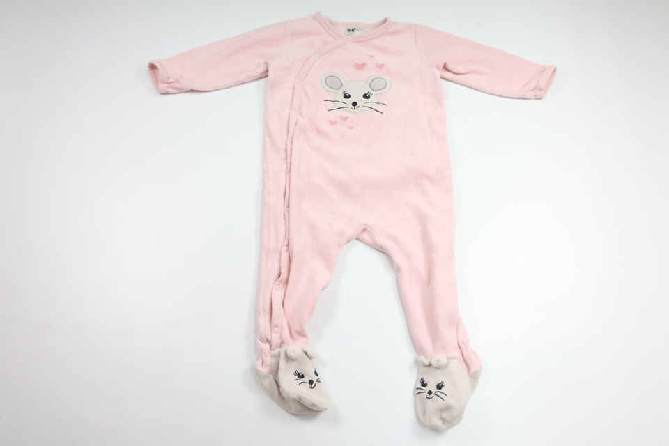 Pyjamas i fleece från H&M - Storlek 80 - Rosa