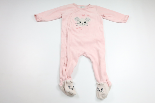 Pyjamas i fleece från H&M - Storlek 80 - Rosa