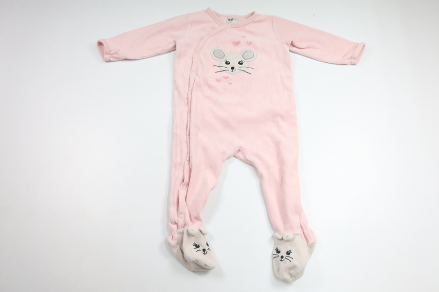 Pyjamas i fleece från H&M - Storlek 80 - Rosa