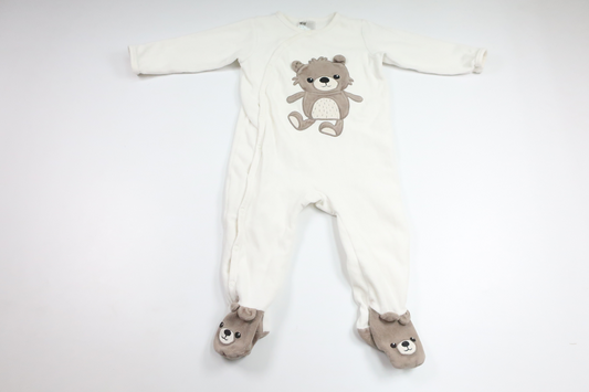 Pyjamas i fleece från H&M - Storlek 80 - Benvit