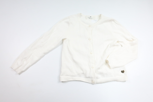 Stickad kofta från H&M - Storlek 110/116 - Vit