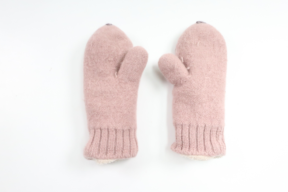 Fleecefodrade vantar i ull från Noa Noa Miniature - Storlek 74/80 - Rosa