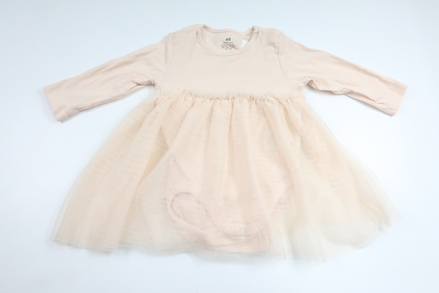 Klänning med inbyggd body från H&M - Storlek 74 - Rosa