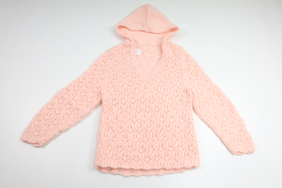 Stickad tröja med luva från Hemstickat - Storlek 110/116 - Rosa