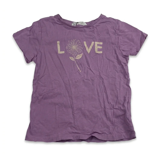 Blommig t-shirt från H&M - Storlek 110/116 - Lila