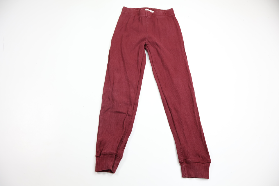 Ribbade byxor från Organic Cotton - Storlek 110/116 - Vinröd