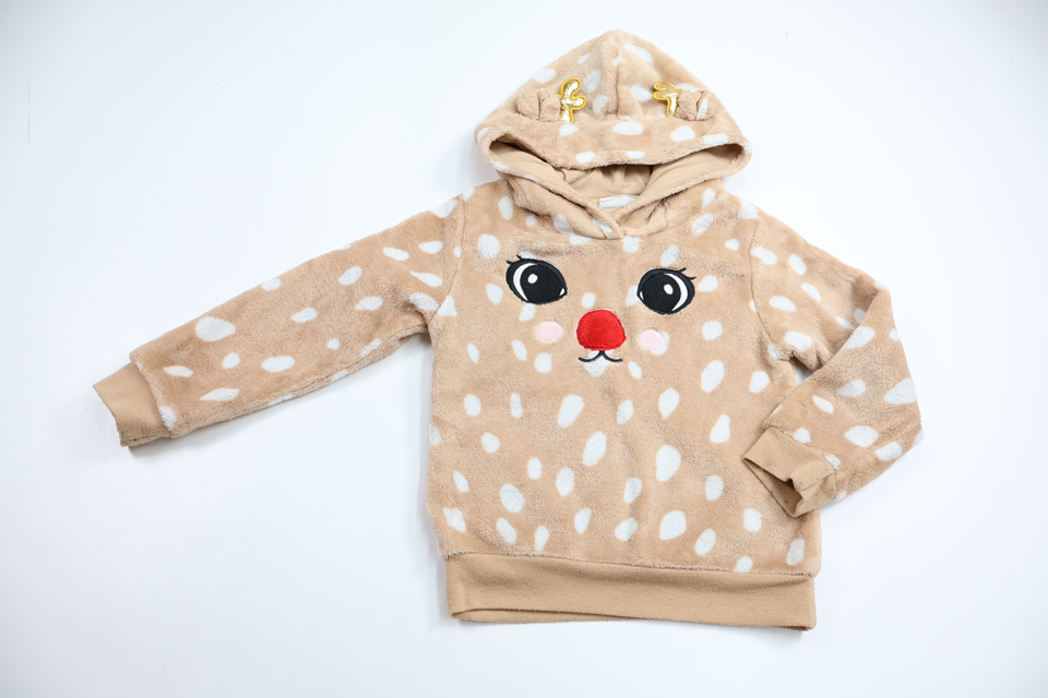 Tröja i fleece med luva från Kappahl - Storlek 98/104 - Beige