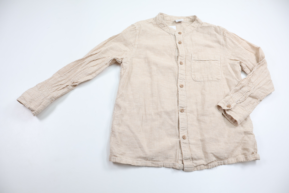 Skjorta i linnemix från Lindex - Storlek 128 - Beige